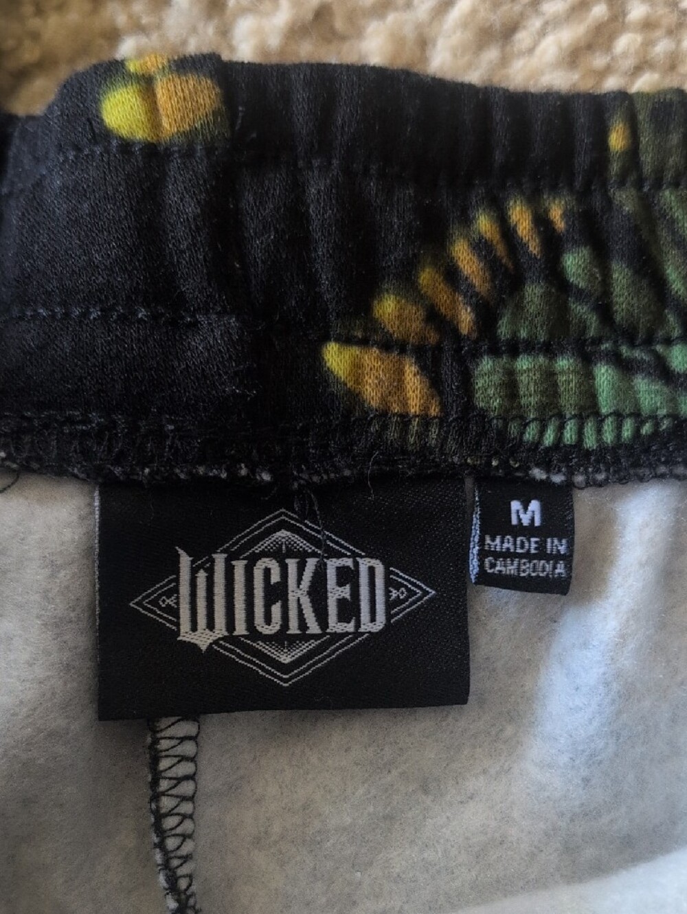 Wicked Black Butterfly Print Jogger Pants with Gold Accents - Picture 2 of 5
